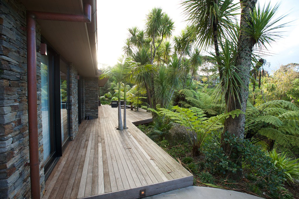 view of the garden next to the deck